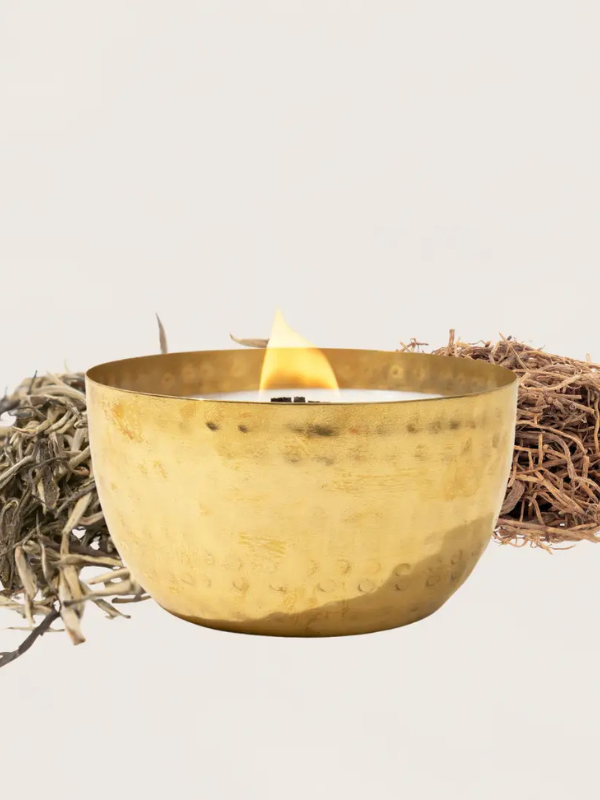Woodwick 14oz Brass Bowl Candle
