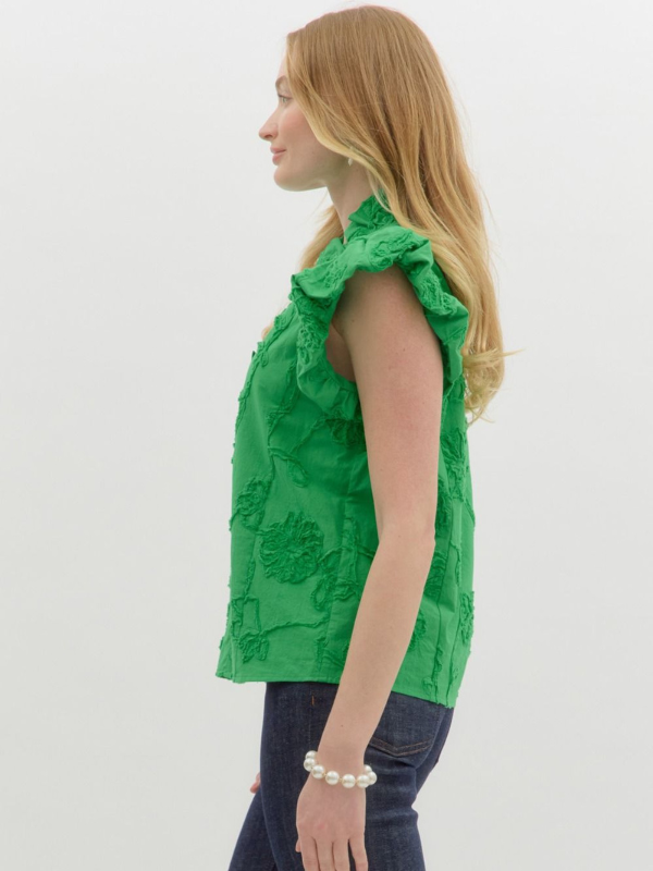 Green Texture Flower Top