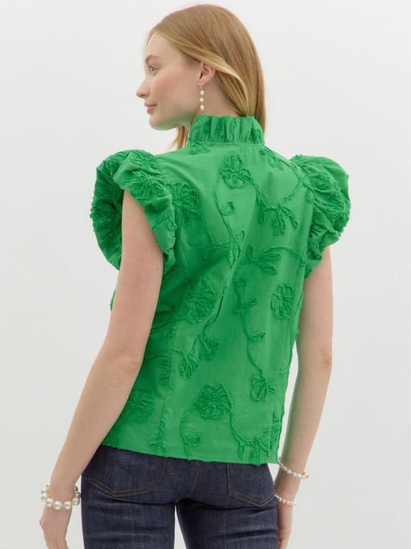 Green Texture Flower Top