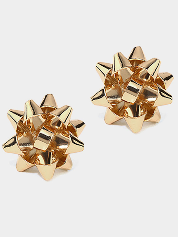 Holiday Bow Studs - Gold