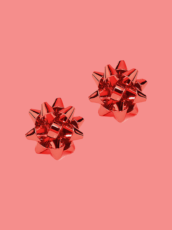 Holiday Bow Studs - Red