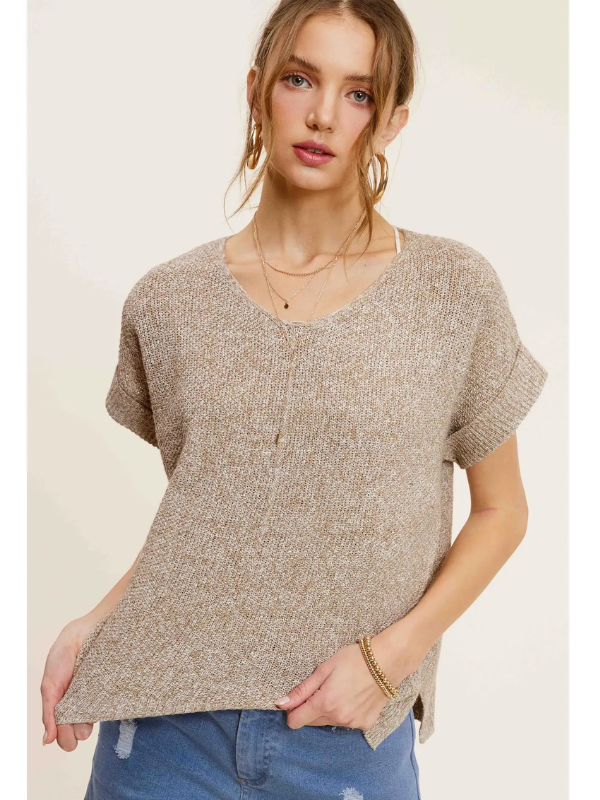 Taupe Lightweight Textured Sweater