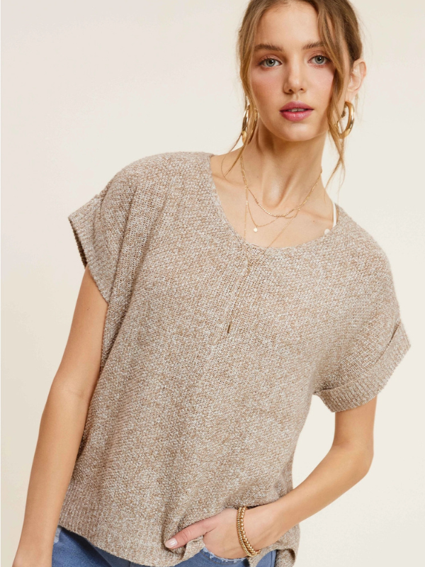 Taupe Lightweight Textured Sweater