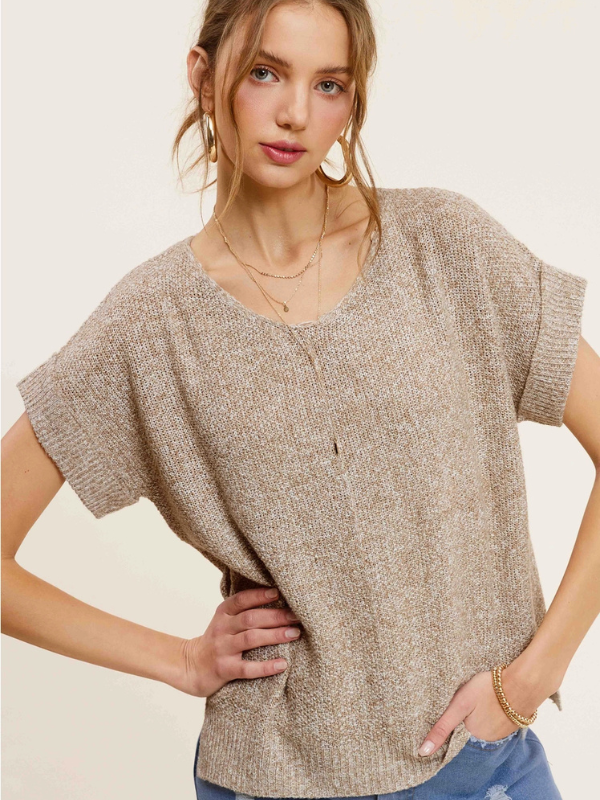 Taupe Lightweight Textured Sweater