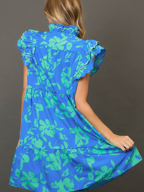 Azure Mix Floral Mini Dress