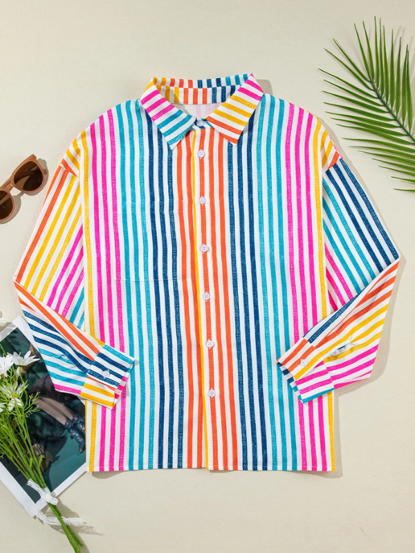 Bright Stripe Button Up Shirt