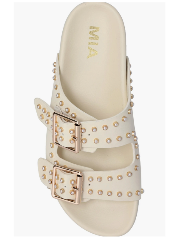 Brooklyn Studded Slides - Bone