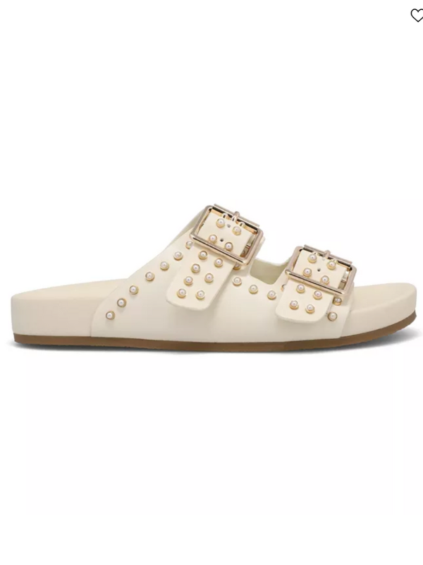 Brooklyn Studded Slides - Bone