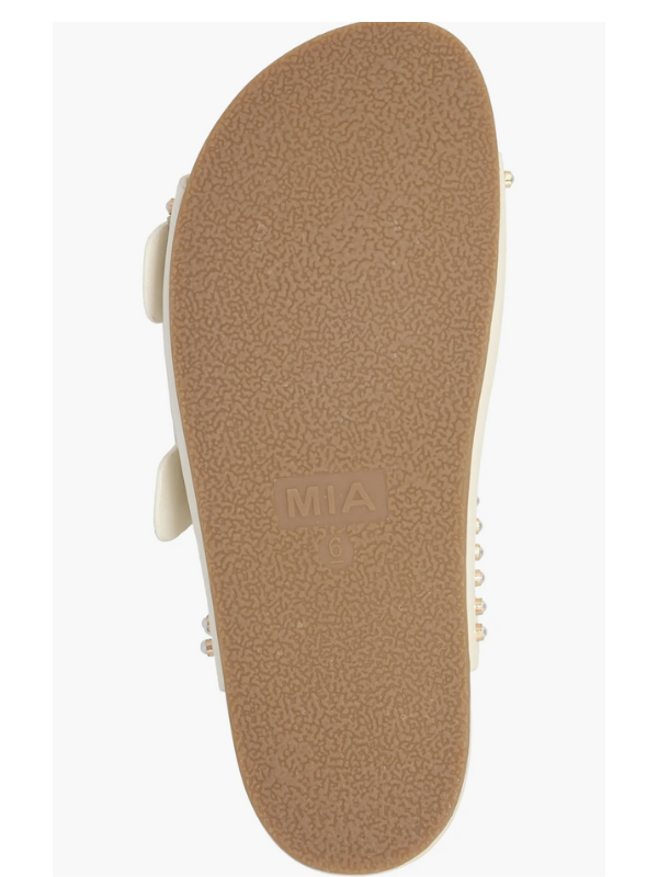 Brooklyn Studded Slides - Bone