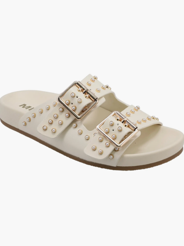 Brooklyn Studded Slides - Bone