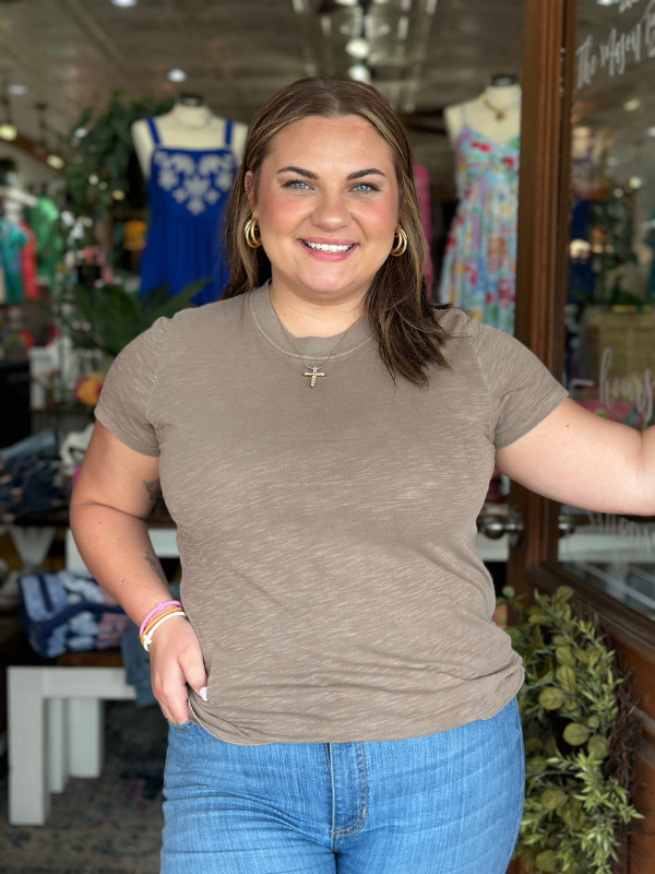 Brown Acid Wash Tee
