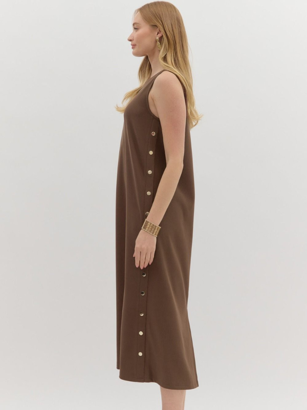 Brown Pullover Midi Dress