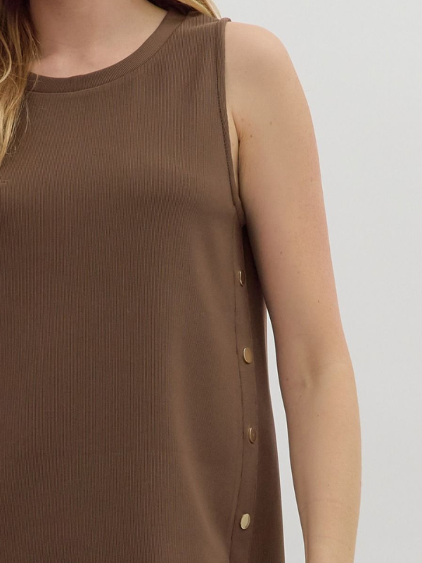 Brown Pullover Midi Dress