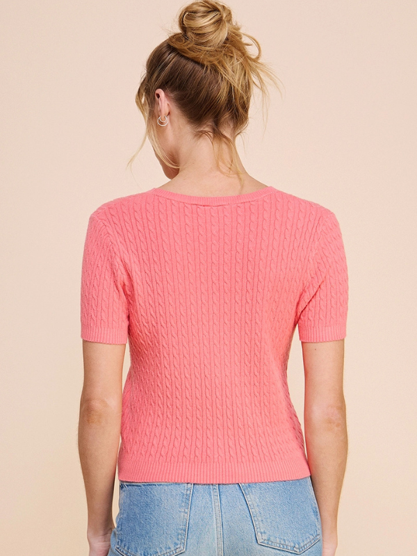 Carnation Cable Knit Top