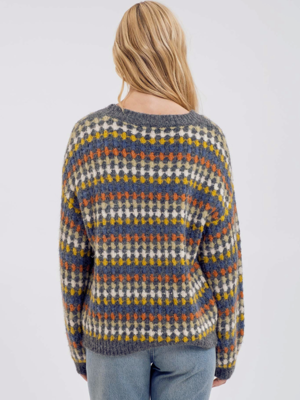 Charcoal Multi Striped Sweater