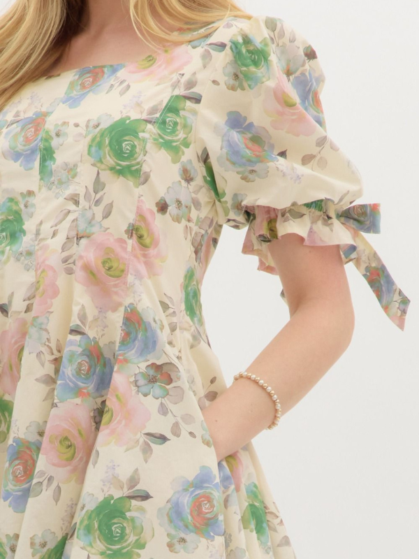Ecru Watercolor Dress