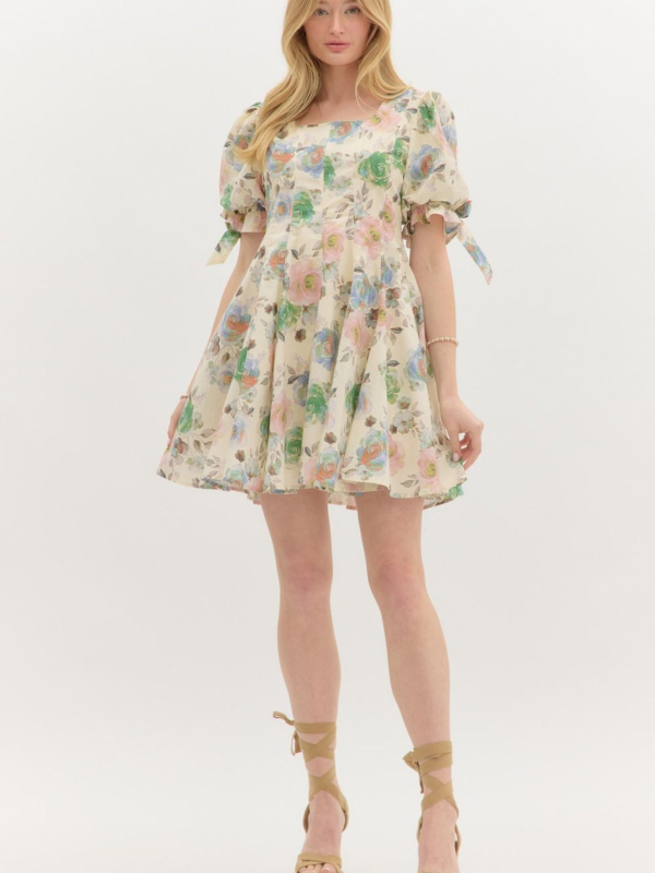 Ecru Watercolor Dress