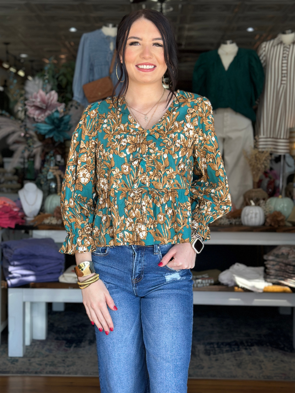 Flower peplum top on sale