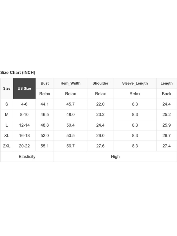 Green + Pink Colorblock Top Size Chart