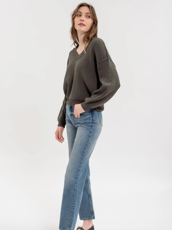 Hunter Green Exposed Seam Sweater