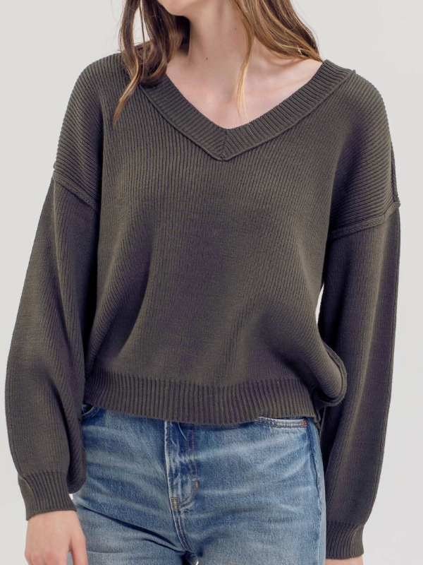 Hunter Green Exposed Seam Sweater