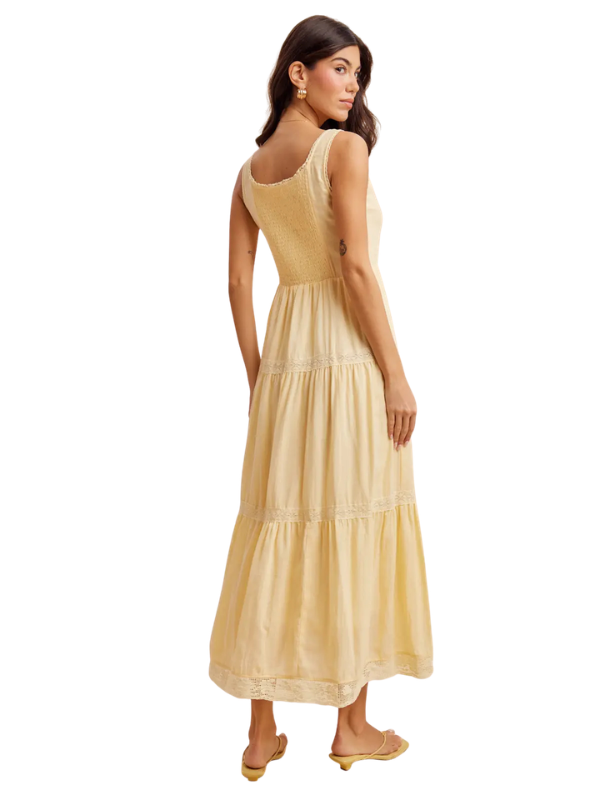 Lemon Cotton Sleeveless Maxi Dress - Themasonboutique