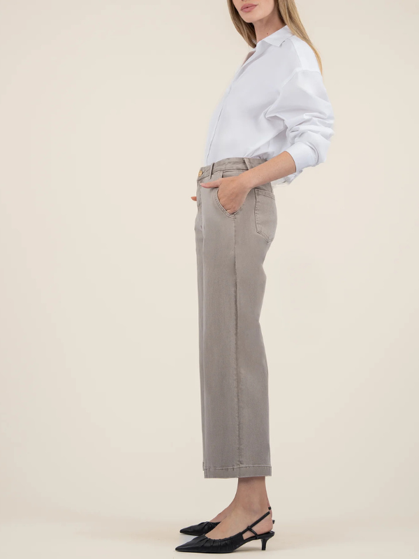 Meg High Rise Fab Ab Wide Leg - Coffee Cream