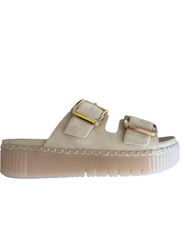 Mia Jacinta Ecru Raffia Slides - Themasonboutique