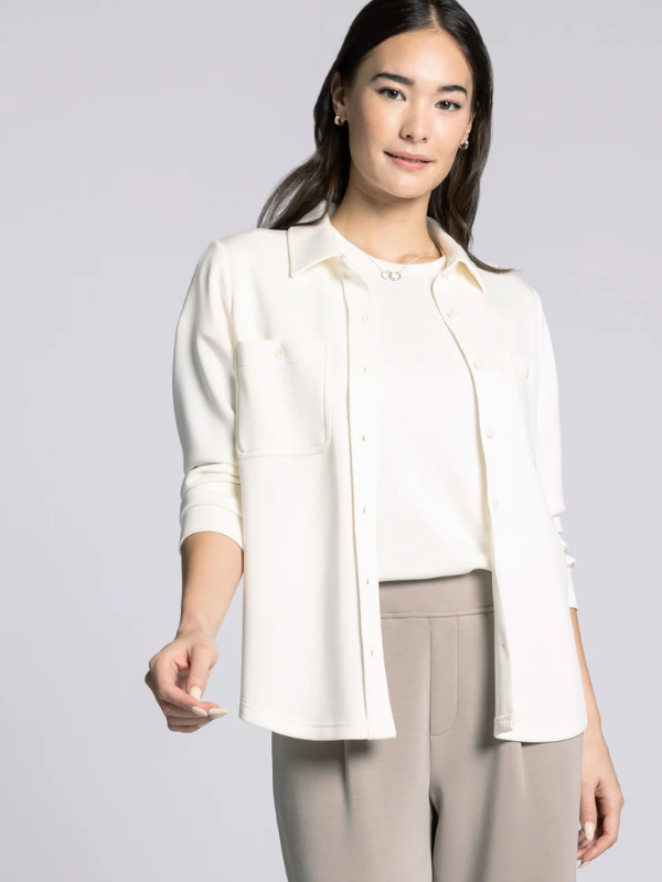Mildred Scuba Button Up Shirt - White