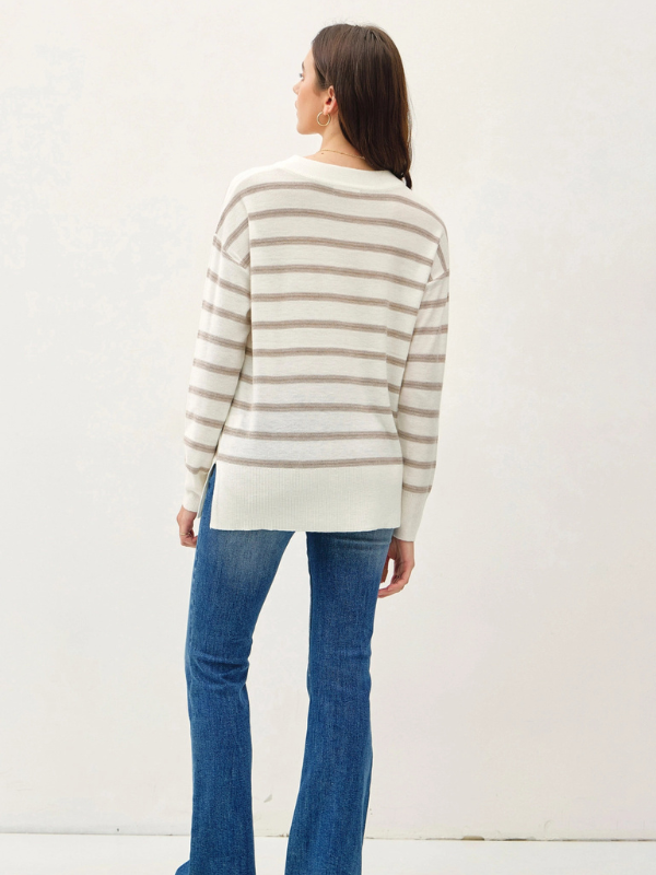 Mocha Oversized Striped Sweater