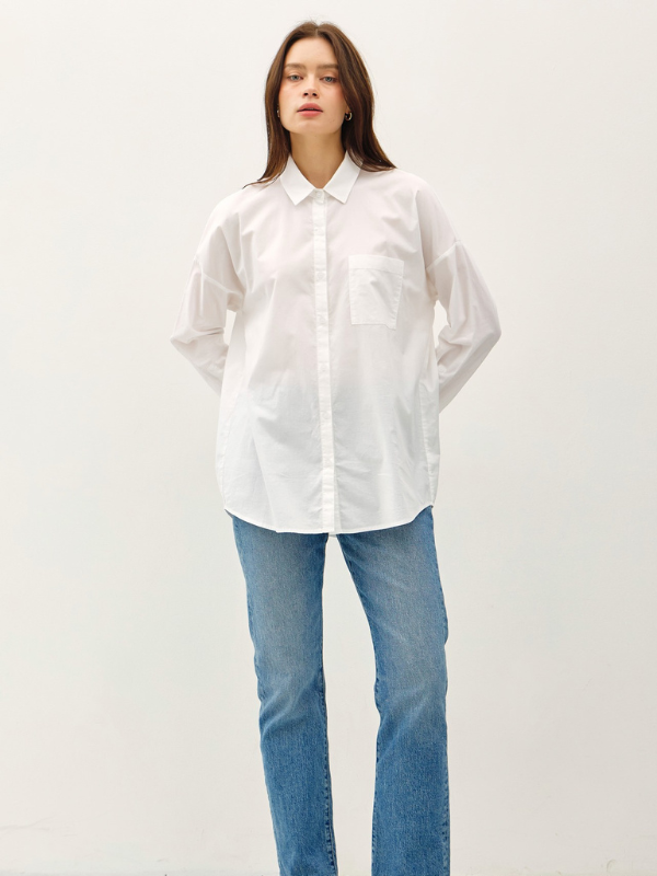 Off White Oversized Button Up Shirt