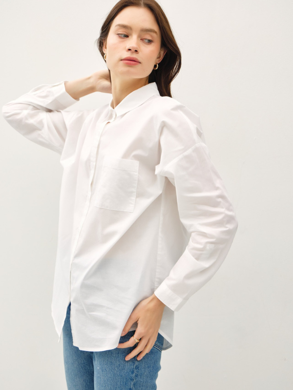 Off White Oversized Button Up Shirt