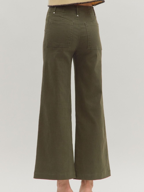 Olive Cropped Pants