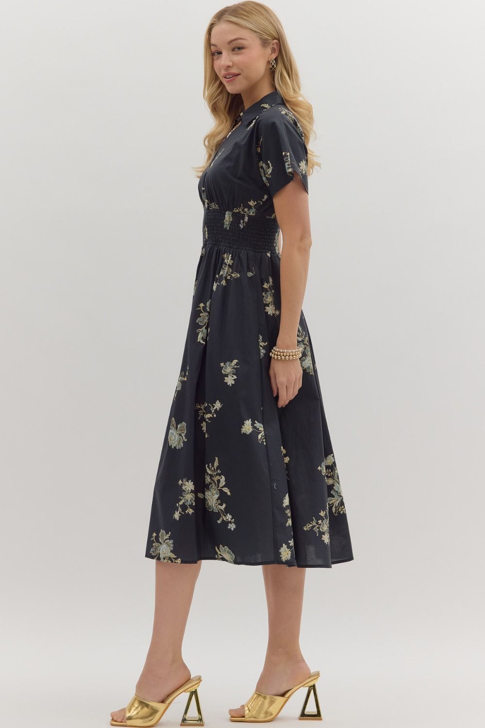 Paisley Short Sleeve Midi Dress