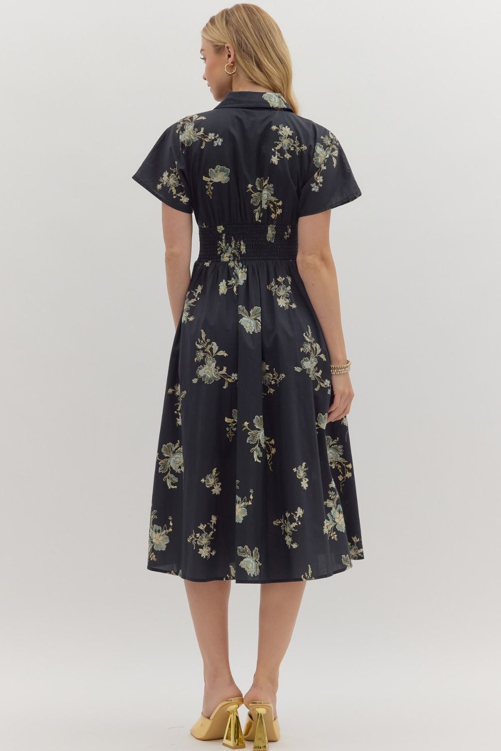 Paisley Short Sleeve Midi Dress