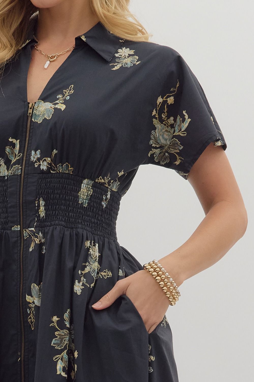 Paisley Short Sleeve Midi Dress