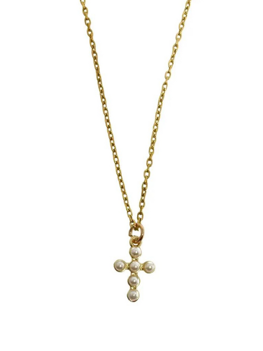 Pearl Cross Necklace - Themasonboutique