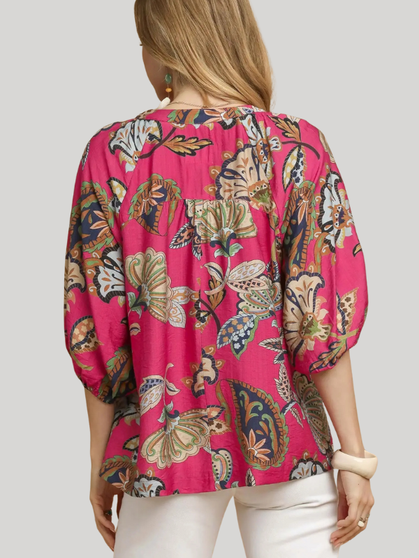 Pink Boho Paisley Blouse