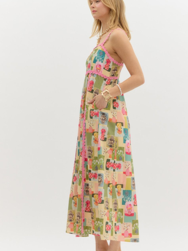Pink Multi Vase Dress