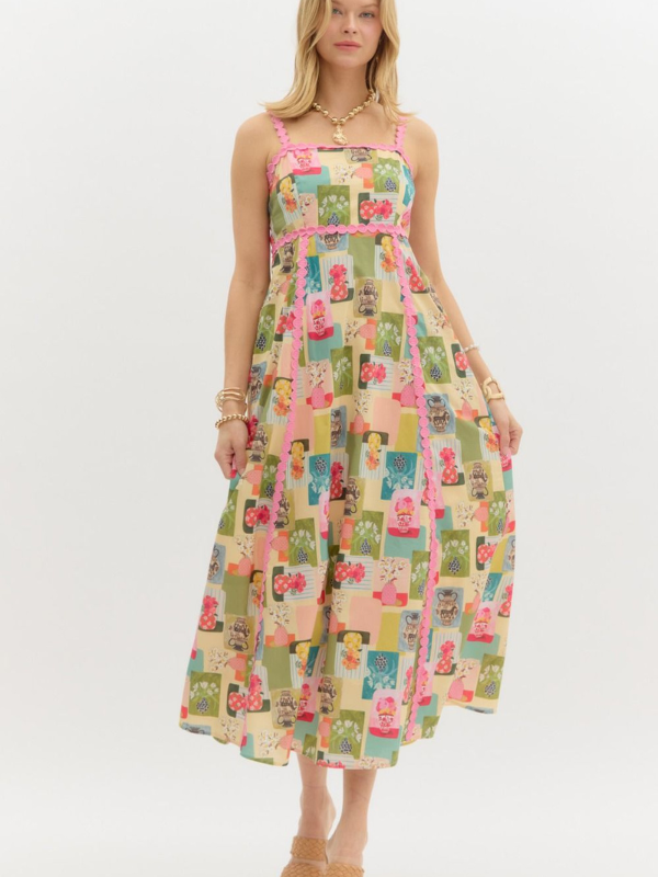 Pink Multi Vase Dress