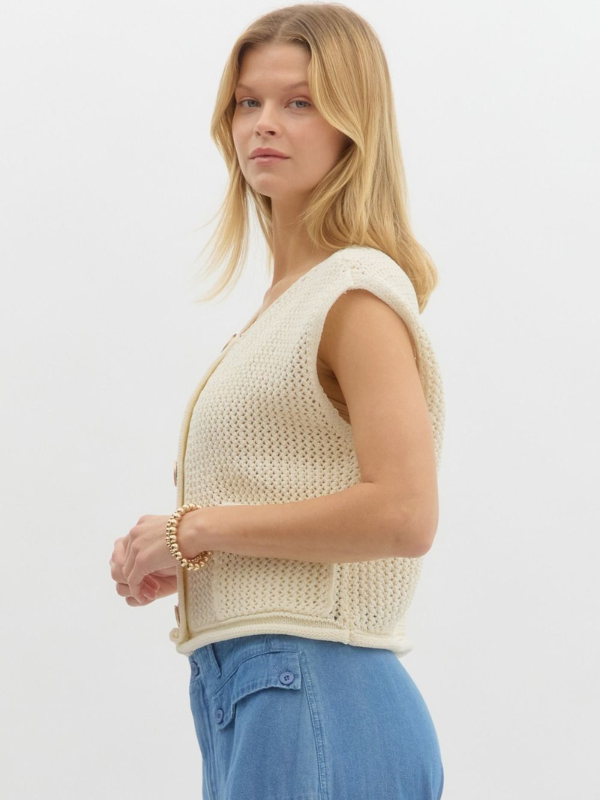 Preppy Natural Sweater Vest