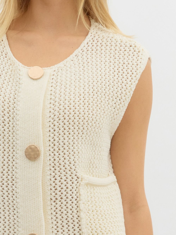 Preppy Natural Sweater Vest