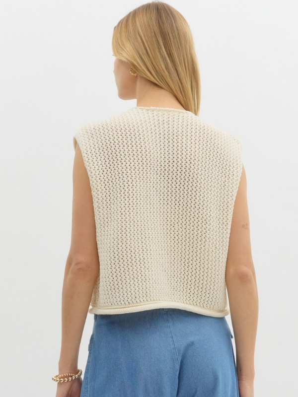 Preppy Natural Sweater Vest