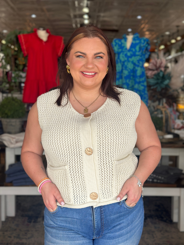 Preppy Natural Sweater Vest