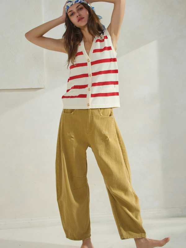 Red + White Sailor Sweater Vest