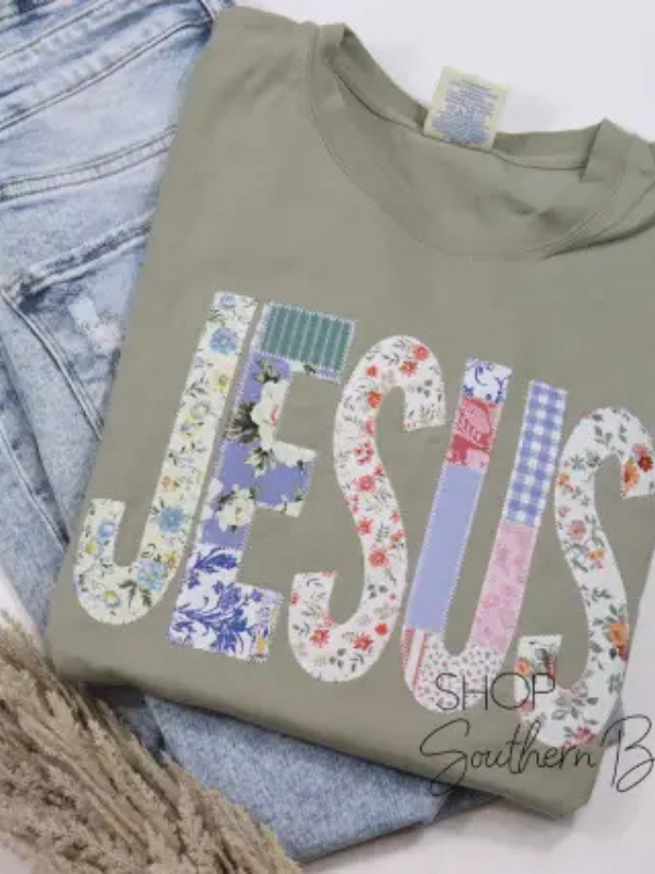 Sage Embroidered Jesus Tee