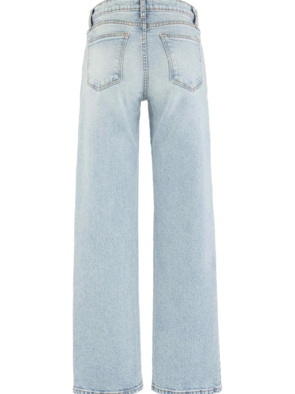Light blue jeans on a white background