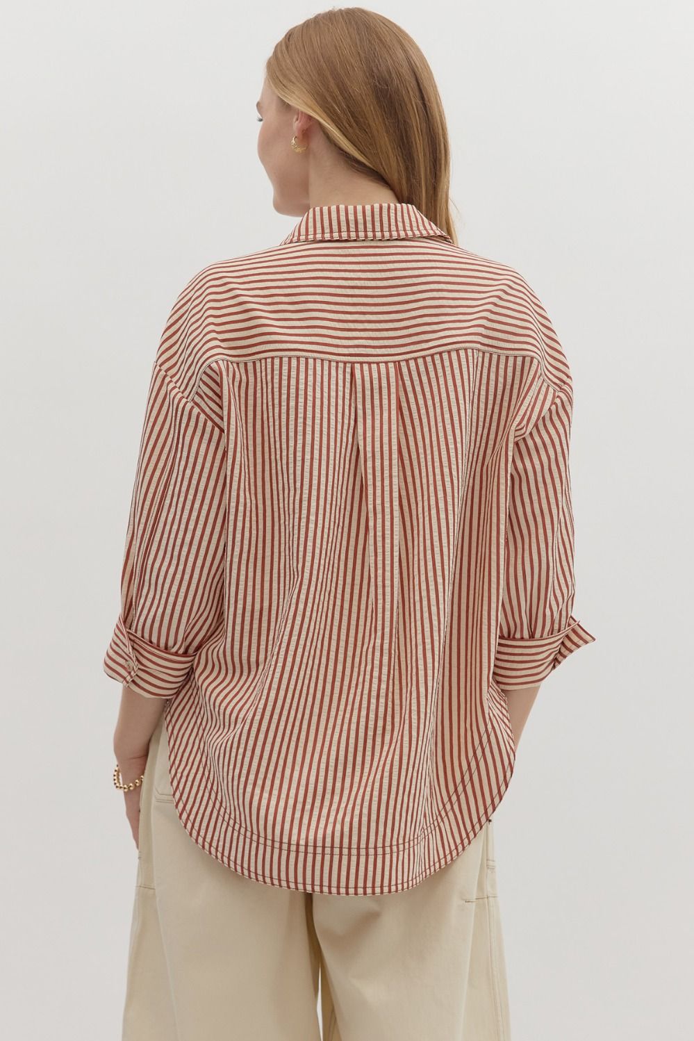 Stripe Double Pockets Top