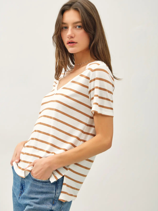 Striped Linen Relaxed Tee