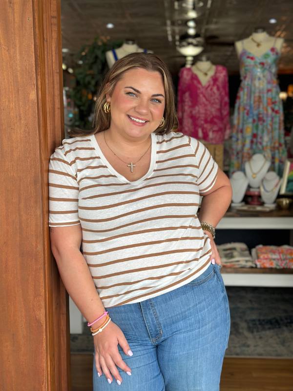 Striped Linen Relaxed Tee